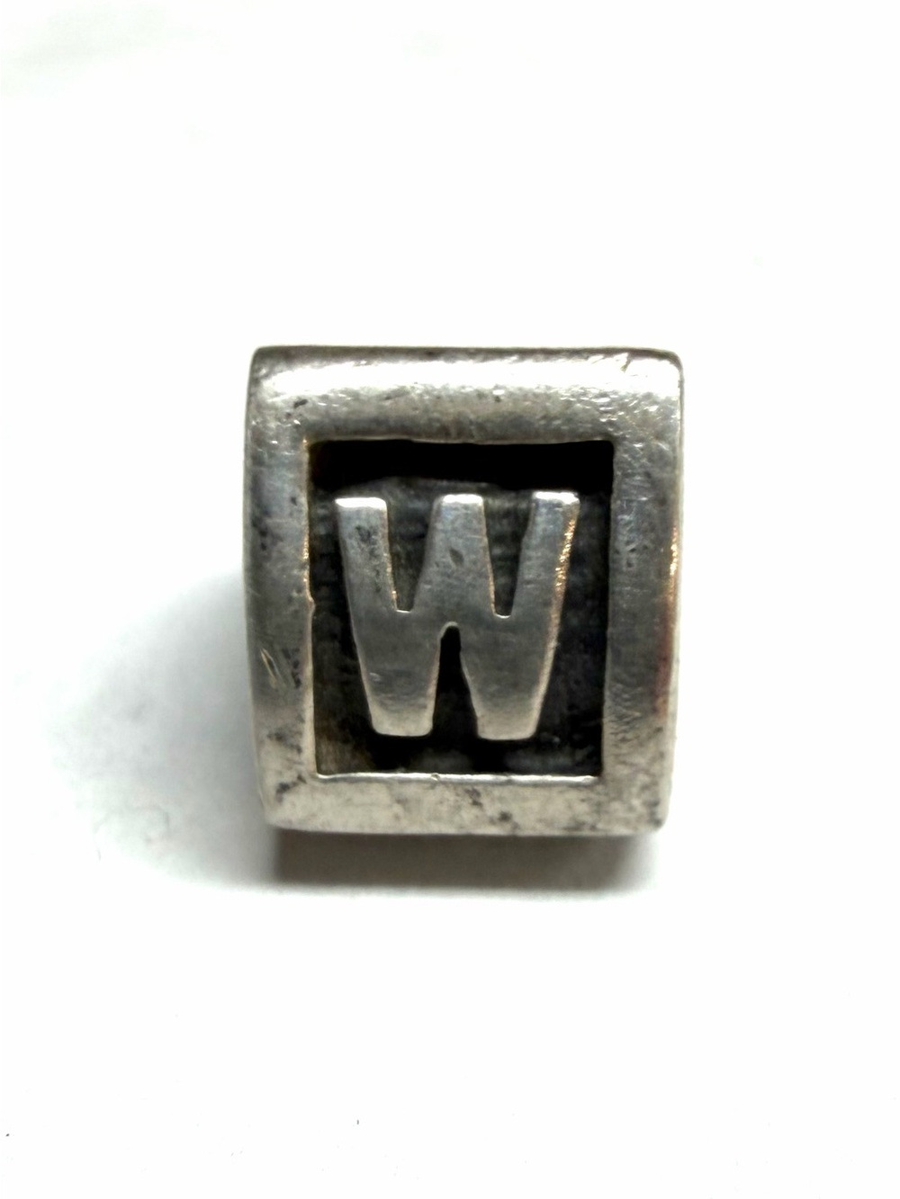 Pandora Sterling Silver Alpha Letter W Charm #790323W Retired ALE - Picture 2 of 3
